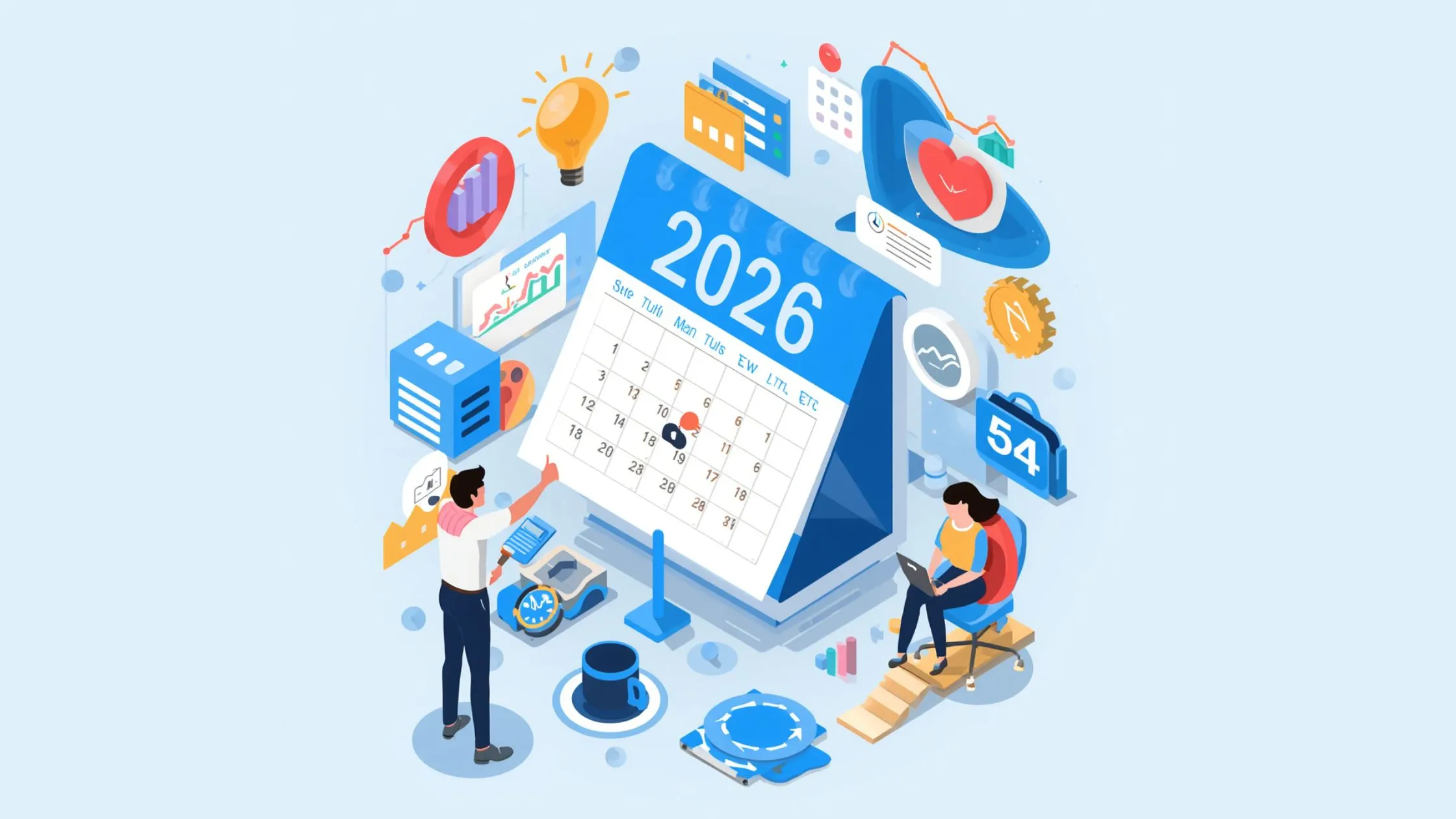 SEO Calendar 2026 showing monthly SEO planning, analytics, content marketing, and digital marketing strategy tasks.